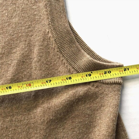 Turnbury Mens Sweater Vest sz L Extra Fine Merino Wool Tan Preppy - Picture 6 of 8